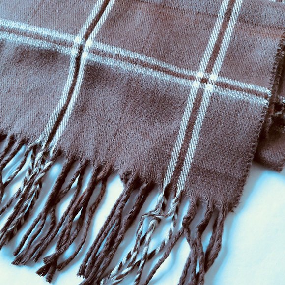 DOCKERS Men's Italian Long Window Pane Plaid Scarf NWOT - Picture 4 of 5